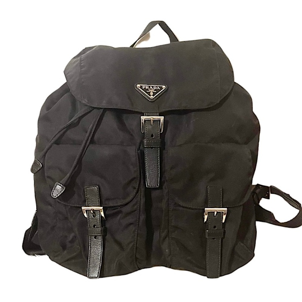 Prada Nylon Leather Medium Size Backpack
